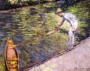 Boater Pulling on His Perissoire, Gustave Caillebotte